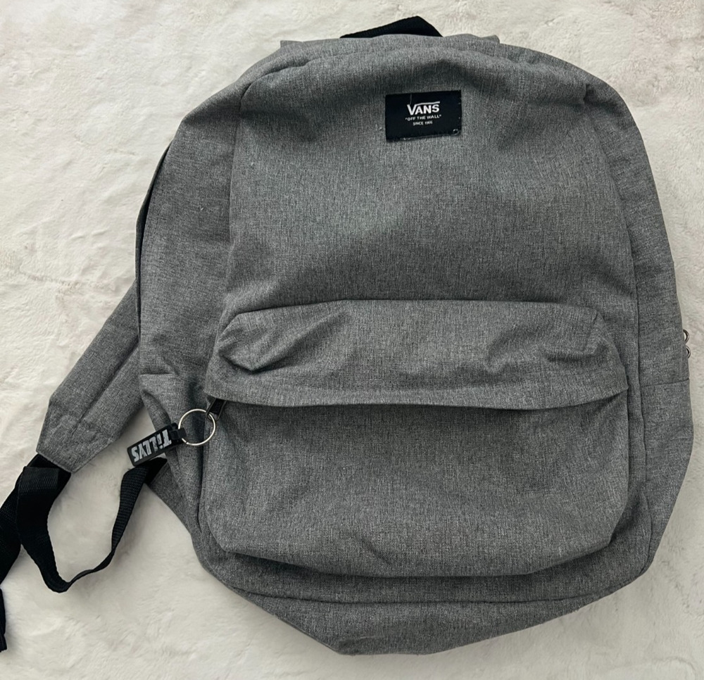 Vans Off The Wall Backpack Gray Checkered Lining Padded Straps School Bag